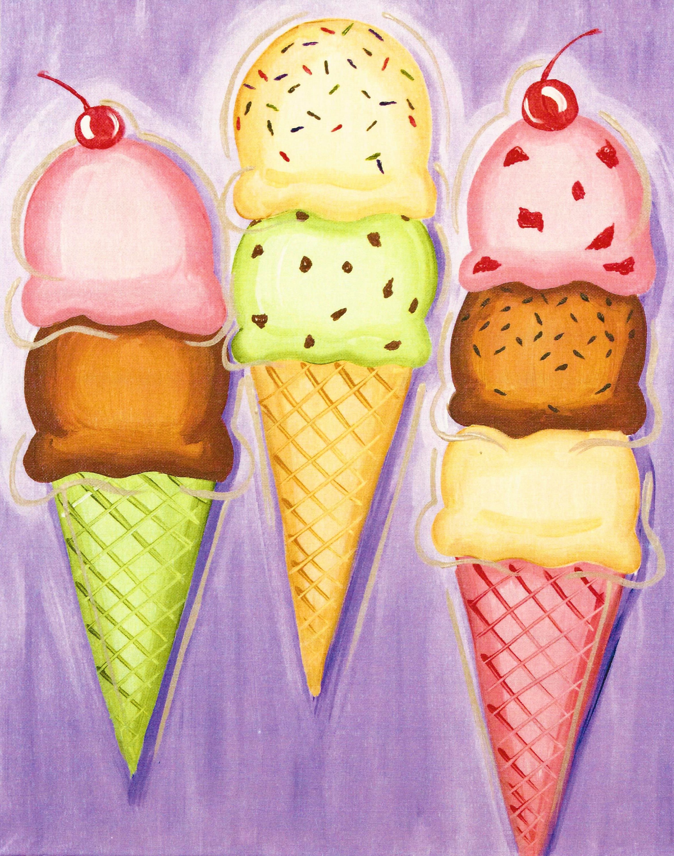 Мороженое гуашью рисование